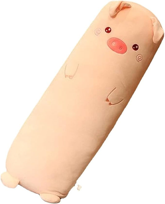 Long Plush Cute Body Pillows 27" Cuddle Stuffed Animal Shaped Bed Body Pillows Soft Cotton Plushies Doll Toy Gifts (Pink Pig, 27 Inch)