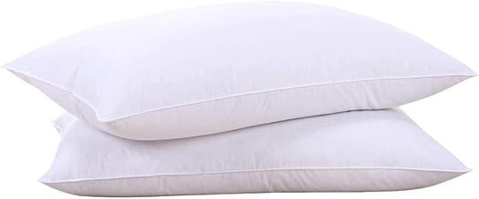 puredown® Goose Feathers and Down White Pillows with 100% Soft Cotton Cover, Bed Sleeping Hotel Collection Pillows Set of 2 King Size