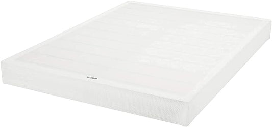 Amazon Basics Sturdy Smart Box Spring Bed Base, 7-Inch Height Mattress Foundation, Tool-Free Easy Assembly, Full, 74" x 53" x 7", White