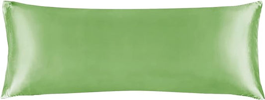 BEDELITE Satin Body Pillow Cover, Super Soft and Cooling Body Pillow Pillowcase for Hair and Skin, Breathable Silky Full Long Pillowcase Cover(20"x54", Sage Green)