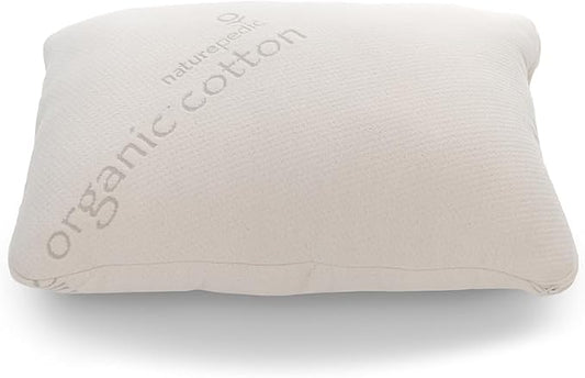 Naturepedic Organic Latex Pillow - King Bed Pillow with Medium Comfort - Luxury Pillow with Adjustable Fill for Comfortable Sleeping, Back Support and Neck Pain Relief