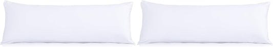 Evolive Ultra Soft Microfiber Body Pillow Cover/Pillowcases 21"x54" with Hidden Zipper Closure (21"x54" Body Pillow Cover, White) (Pack of 2)