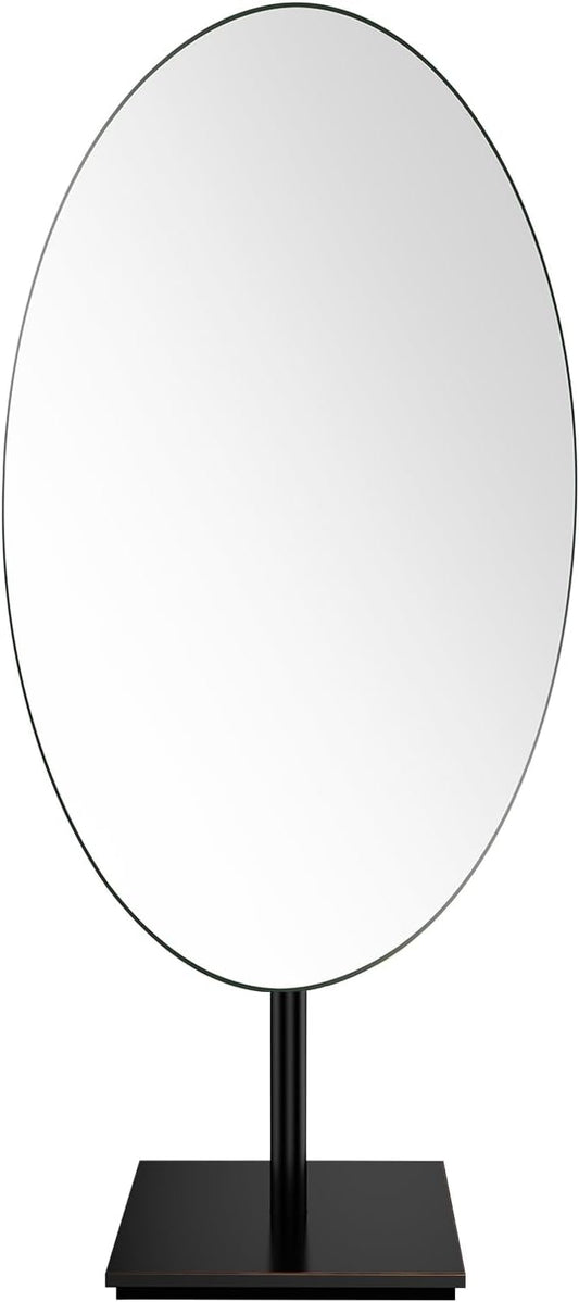 GURUN Large Oval Tabletop Vanity Mirror 7x12 Oil Rubbed Bronze Luxuries Makeup Mirror with Stand for Jeweller's M2017-ORB for Women Mom