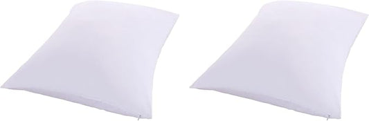 Royal Bedding 2 Pillow Protectors, Zippered Hypoallergenic Down Proof Pillow Covers, 400 Thread-Count - 100% Cotton Pillow Protector, White, Standard/Queen Size (Pack of 2)