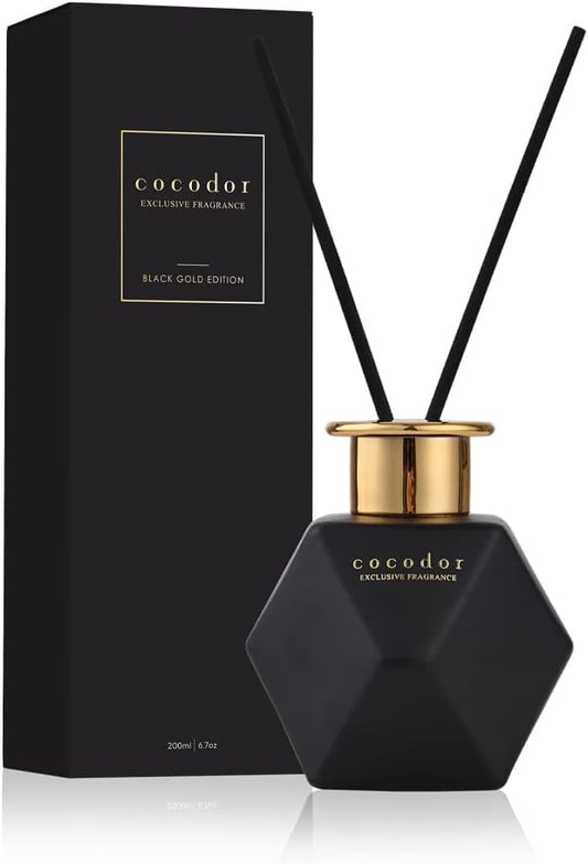 COCODOR Black Golden Reed Diffuser/in The Cafe/6.7oz(200ml)/Home Decor & Office Decor, Fragrance and Gifts, Aromatherapy, Mother's day