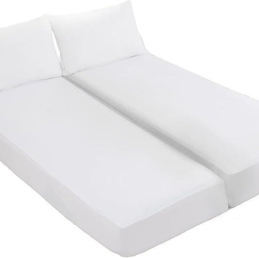 Kingnex Waterproof Split King Mattress Protector for Adjustable Beds Soft Cooling Bamboo Viscose Jersey Fitted Matress Cover