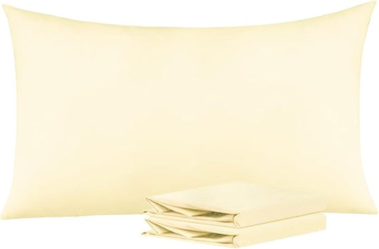 NTBAY King Pillowcase Set - 2 Pack Brushed Microfiber 20x36 Pillowcases - Soft, Wrinkle-Free, Fade-Resistant, Stain-Resistant, Ivory Pillowcases with Envelope Closure - 20x36 Inches, Ivory