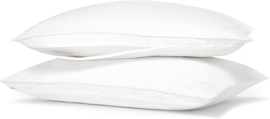 Boll & Branch Pillow Protector - Standard Size Pillows, White Cover - 1 Protector Included - Zipper Closure, Hypoallergenic, Soft, Breathable - Safe for Sensitive Skin