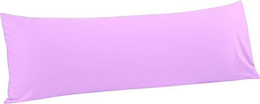 FLXXIE Body Pillow Cover - Super Soft Microfiber 20x54 Body Pillow Case - Envelope Closure, Wrinkle, Stain Resistant 20x54 Long Pillowcase, Lavender