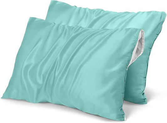 Utopia Bedding Premium 100% Waterproof Pillow Protectors with Zipper Queen Size (Set of 2), Bed Bug and Dust Mite Proof Zippered Pillow Covers, Pillow Encasement Cases, Spa Blue