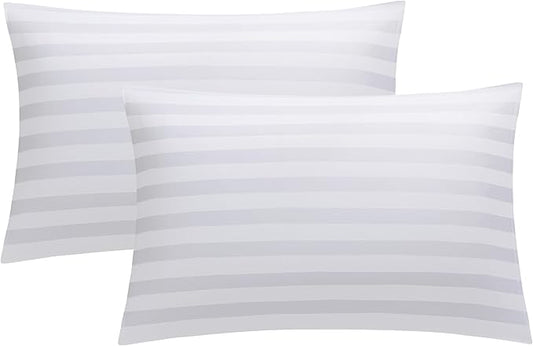100% Cotton Classic Pillow Protectors with Invisible Zipper, 600 Thread Count Sateen Weave Soft and Breathable Pillow Cases, Protect Pillows from Dirt, Dust and Debris (King, 20"x36", Set of 4)