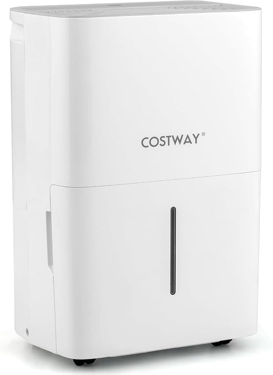 COSTWAY 65 Pints Energy Star Dehumidifier, 5000 Sq.Ft Portable Large Home Dehumidifier for Basements with 2 Modes & 3 Fan Speeds, 1.4 Gallon Tank