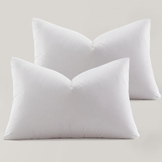 Globon Ultra Soft Down Pillow Queen Size Set of 2, Premium Down Filled Bed Pillow for Sleeping, 100% Cotton Shell 500 Thread Count 700 Fill Power, Soft Hotel Collection Down Feather Pillow 20" x 30"