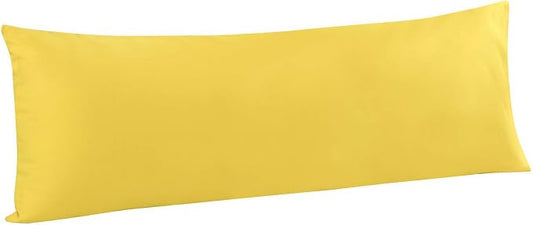 FLXXIE Body Pillow Cover - Super Soft Microfiber 20x54 Body Pillow Case - Envelope Closure, Wrinkle, Stain Resistant 20x54 Long Pillowcase, Yellow