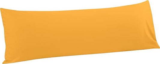 FLXXIE Body Pillow Cover - Super Soft Microfiber 20x54 Body Pillow Case - Envelope Closure, Wrinkle, Stain Resistant 20x54 Long Pillowcase, Ginger Yellow
