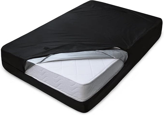 Mattress Bags for Moving and Storage, Heavy Duty King Mattress Bag with 4 Strong Handles, Waterproof Mattress Cover/Protector for Moving King Size, Reusable Thick Tarp, Black