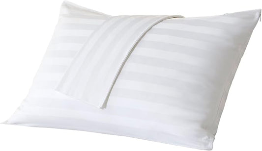 Premium Cotton Pillow Protectors with Zipper Durable Soft Breathable Pillow Cover Toddler Size & Travel Pillow Size 2 Pack
