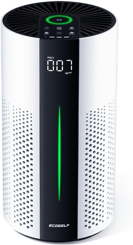 ECOSELF Air Purifiers for Home, Air Purifiers for Bedroom 360° Air Intake with Smart Auto Mode