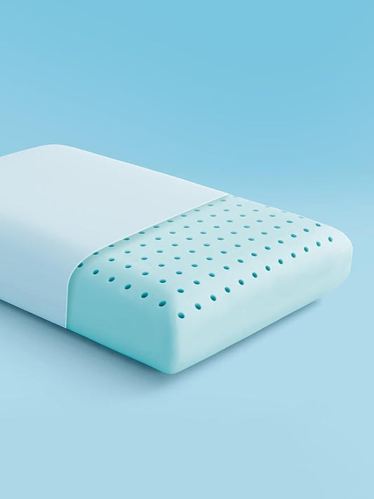 SLEEP ZONE Cooling Memory Foam Pillow - Odorless, Breathable, Skin-Friendly with Superior Support for Back, Stomach or Side Sleepers, Home, Hotel, Hospital Essentials (Blue, King, 2 Pack)