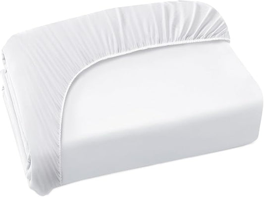 King Fitted Sheet Only,King Size Sheets for Air Mattress Up to 16-24 Inches Extra Deep Procket, Bed Mattress Sheets Stretchable Breathable Jersey Knit Cover, White