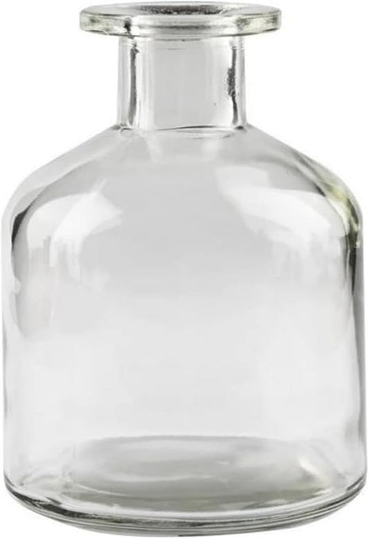 Glass Bud Vase Empty Glass Diffuser Bottles Refillable Aromatherapy Jars Small Vases for Flowers Vases Centerpiece for Wedding Home Essential Oils Office Table Decor (Clear)