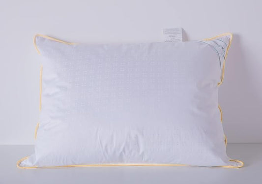 Goose Down Feather Pillows Standard Size One Pillow 100% Cotton Classic White Supportive Cool Bed Pillows for Back Side Stomach Sleepers