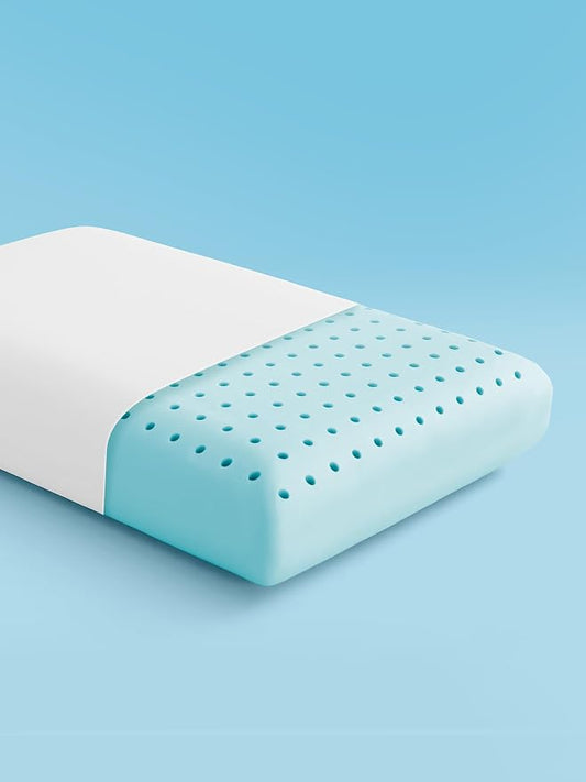 SLEEP ZONE Cooling Memory Foam Pillow - Odorless, Breathable, Skin-Friendly with Superior Support for Back, Stomach or Side Sleepers, Home, Hotel, Hospital Essentials (White, King, 1 Pack)