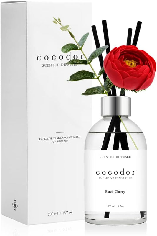 COCODOR White Label Camellia Diffuser/Black Cherry/6.7oz(200ml)/Home Decor & Office Decor, Fragrance and Gifts, Aromatherapy