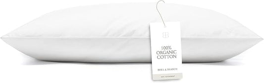 BOLL & BRANCH Down Chamber Pillow - Medium, Standard - Naturally Cooling Shell - Premium Comfort, Superior Support - Cruelty-Free IDS Certified Down
