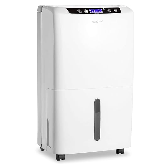 Waykar 34 Pints Energy Star Dehumidifier for Spaces up to 2,000 Sq. Ft at Home, in Basements and Large Rooms with Drain Hose and 0.66 Gallons Water Tank
