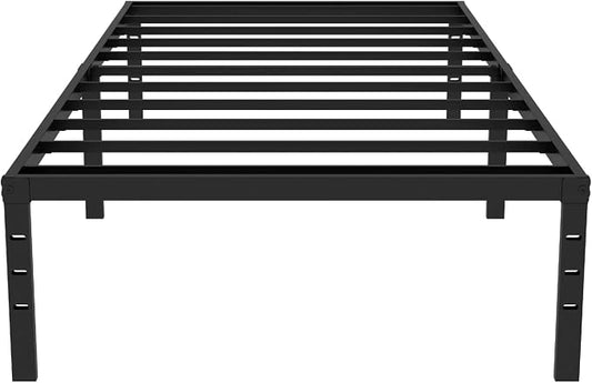 FONTOI Twin Bed Frames, 14 Inch Twin Size Metal Bed Frame with Underbed Storage Space, Heavy Duty Metal Slat Support, Platform Bed with No Box Spring Needed, Noise-Free & Easy Assembly, Black