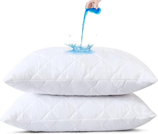 Waterproof Pillow Protectors, Standard Size Pack of 4 Zippered Pillowcases, Breathable Protective Pillow Encasement Covers 20 x 26 Inches
