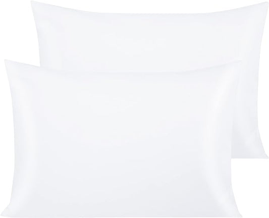 NTBAY Egyptian Cotton Queen Pillowcases - Set of 2, 500 Thread Count Cotton Pillowcases - Soft and Breathable Envelope Closure Pillow Cases - 20x30 Pillow Covers for Bed, White