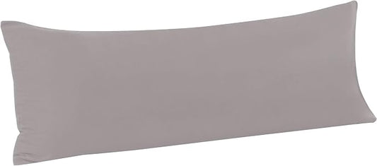 FLXXIE Body Pillow Cover - Super Soft Microfiber 20x54 Body Pillow Case - Envelope Closure, Wrinkle, Stain Resistant 20x54 Long Pillowcase, Smoky Grey