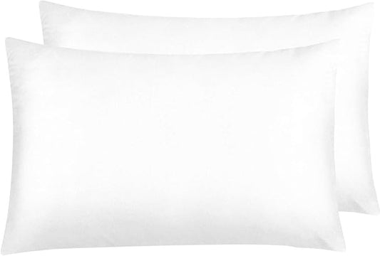 NTBAY Zippered Satin Pillow Cases for Hair and Skin, Luxury Queen Hidden Zipper Pillowcases Set of 2, 20x30 Inches, Pure White