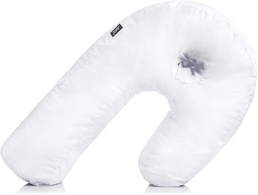 DMI U-Shaped Side Sleeping Pillows For Neck And Shoulder Pain |Side Sleeper Neck Pillow & Pregnancy Pillow Side Sleeper With Ear Hole | Back, Hip, & Sciatica Relief(30"x20"x6")