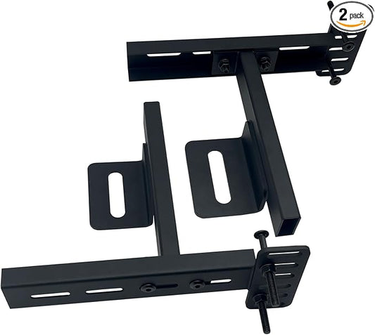 2 Pack Headboard Bracket Kit for Metal Bed Frame, Adjustable Headboard & Footboard Extension Brackets, Fits Twin, Full, Queen, King Size Bed, Matte Black