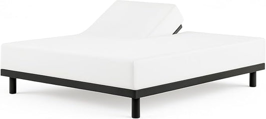 Cottingon 1 Piece Top Split King Fitted Sheet Only for Adjustable beds, Premium 100% Egyptian Cotton, 34 Inches Half Split Flex Head Bottom Sheet for Sleep Number Beds 16" Deep Mattress, White