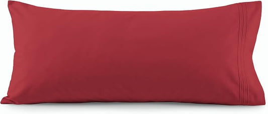 Elegant Comfort Luxury Ultra-Soft 1-Piece Body Pillowcase - 1500 Premium Hotel Quality Microfiber Double Brushed - Wrinkle Resistant, Body Pillowcase Size, Burgundy