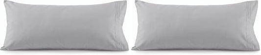 Elegant Comfort Luxury Ultra-Soft 1-Piece Body Pillowcase 1500 Thread Count Egyptian Quality Microfiber Double Brushed-Wrinkle Resistant, Body Pillowcase Size, Silver (Pack of 2)