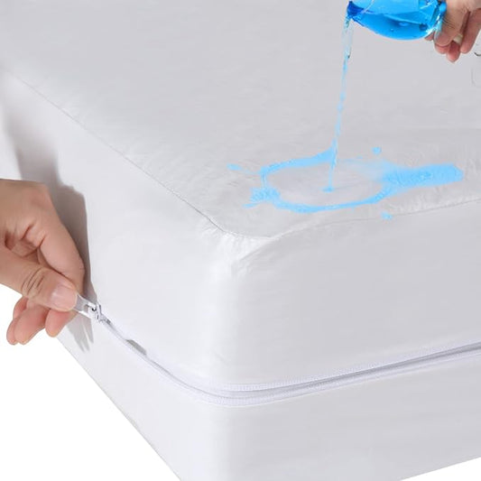 Twin XL Mattress Protector Fully Zippered Encased Waterproof Urine Proof Cover for Kids and Pets, Fits 6-9 Inch Depth