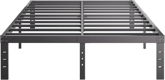Queen-Size Metal Bed-Frame No Box-Spring Needed,12-Inch Noise Free Black Platform-Bed Base, Easy Assembly,Heavy Duty Steel Slat Support Non Slip Mattress Foundation