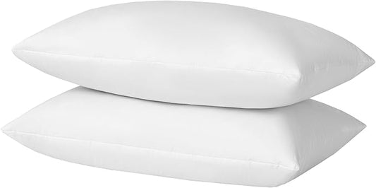 basic home Hotel-Style Goose Feather Pillow Insert for Sofa & Bed - 100% Odorless & Plump Cushion Filler - 233TC Cotton with Inner Liner to Prevent Poking (16x26 Inch)