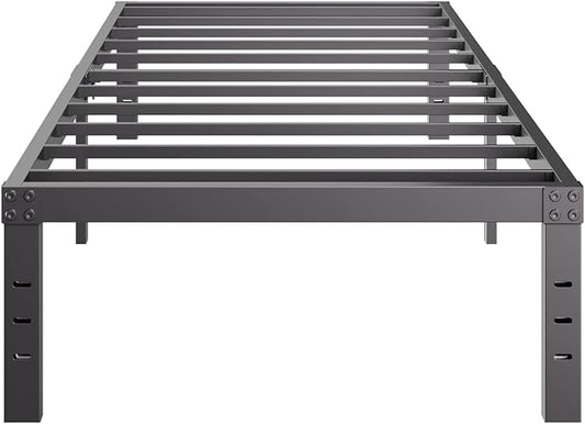 Twin-Size Metal Bed-Frame No Box Spring Needed,12-Inch Noise Free Black Platform Bed-Base, Easy Assembly,Heavy Duty Steel Slat Support Non Slip Mattress-Foundation