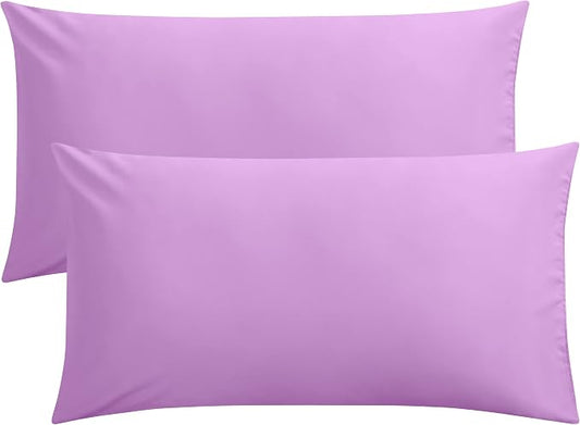 FLXXIE King Pillow Cases Set of 2, Soft Microfiber Pillow Covers with Envelope Closure, Wrinkle, Fade and Stain Resistant Pillowcases, 20x36, Lavender
