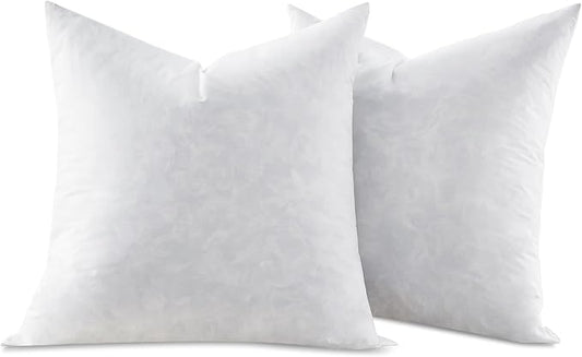 26x26 Feather Euro Throw Pillow Inserts, Decorative Pillow Inserts for Covers, Fuller Fit with Soft Support for Bed and Couch, Set of 2