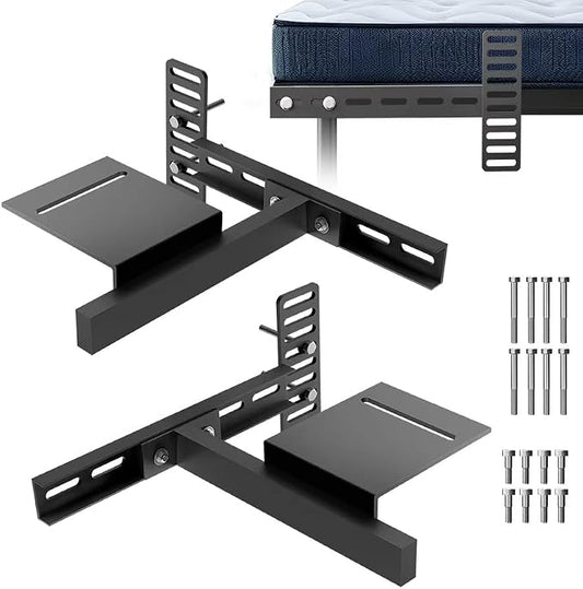 2 Pack Adjustable Headboard Bracket, Universal Metal Bed Frame Headboard with Extra Thick Steel,Bed Footboard Extension kit-Noise Free & Wobble Proof,Powder Coated Black Fit Twin/Full/Queen/King Size
