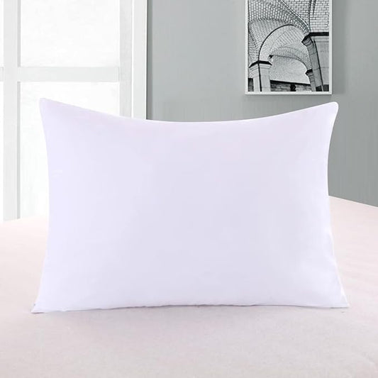 2 Pillow Protectors, Zippered Hypoallergenic Down Proof Pillow Covers, 600 Thread-Count - 100 % Cotton Pillow Protector, White, King Size