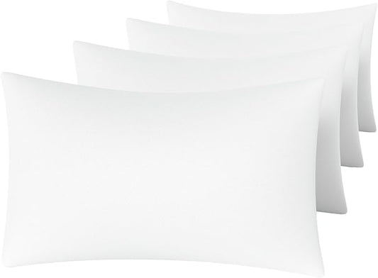 MINIPANDA White Pillow Cases Standard Size Set of 4 - Super Soft, Smooth and Breathable Standard Pillow Cases- Envelope Design - Machine Washable Lightweight (20X26 Inches (4 Piece))