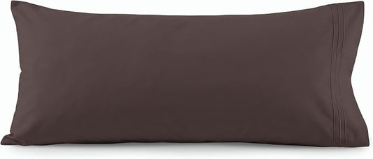 Elegant Comfort Luxury Ultra-Soft 1-Piece Body Pillowcase - 1500 Premium Hotel Quality Microfiber Double Brushed - Wrinkle Resistant, Body Pillowcase Size, Chocolate Brown